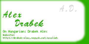 alex drabek business card
